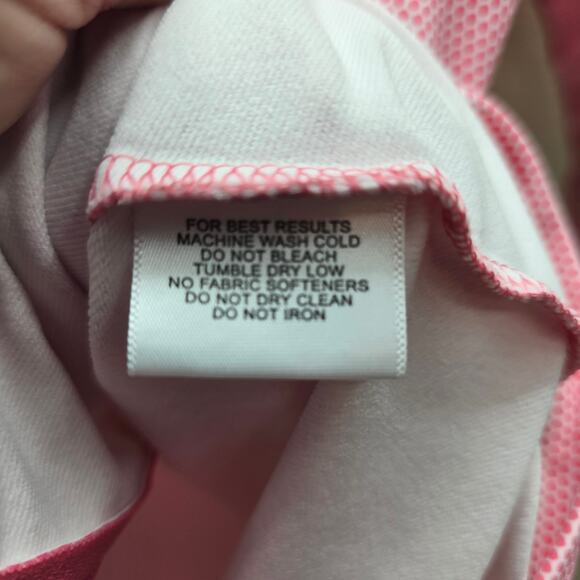 Peter Millar Full Zip Wicking 50 UPF Hooded Jacket Pockets Pink White Size Small - Picture 6 of 6